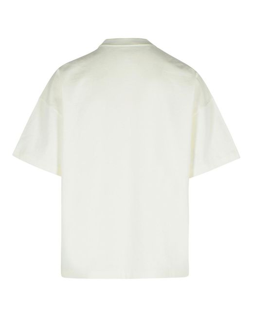 Jil Sander Gray Ivory Cotton T-Shirt for men