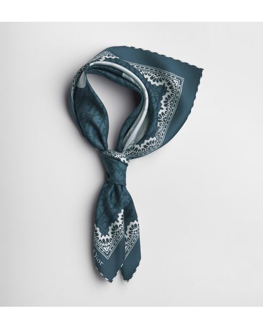 Dior Blue Médaillon 70" Silk Foulard