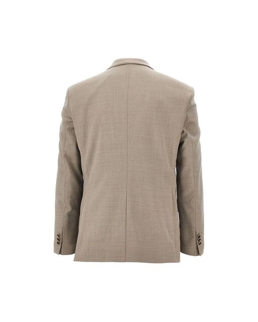 MARSĒM Brown Stretch Wool-Blend Double-Breasted Jacket for men