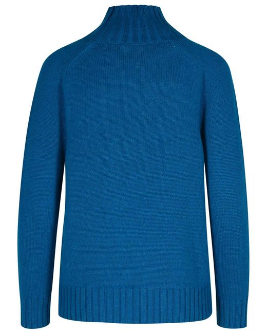 PURO TATTO Blue Cashmere Turtleneck Sweater