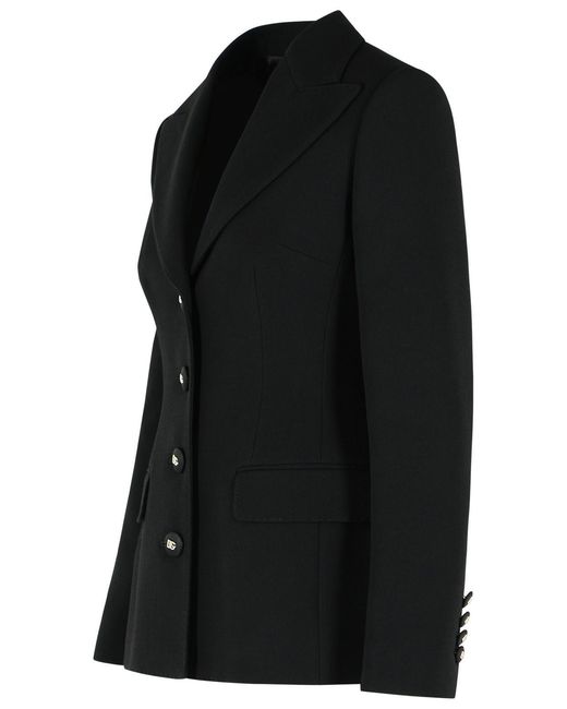 Dolce & Gabbana Black Dolce & Gabbana Single-Breasted Wool Jacket
