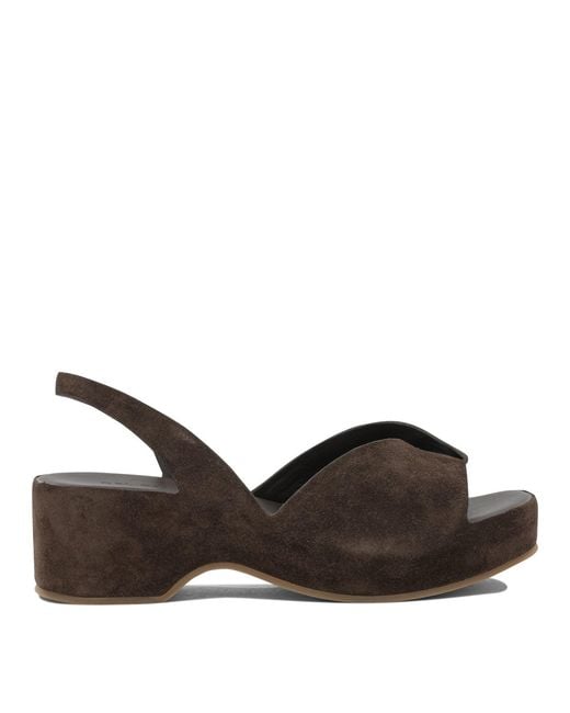Roberto Del Carlo Brown Calf Leather Rubber Sandals