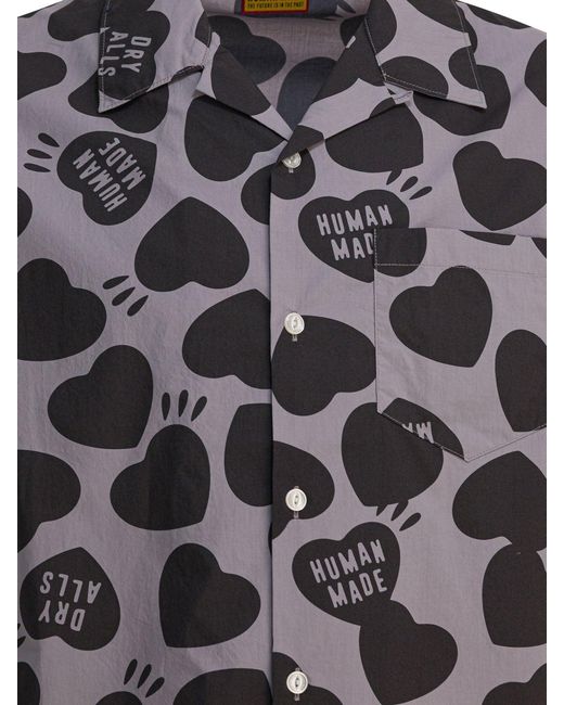 Human Made Black Heart Vacation Shirts Grey for men