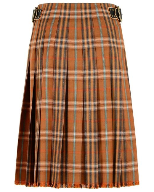 Burberry Brown 'Ginger' Wool Kilt