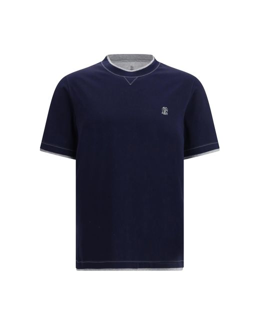 Brunello Cucinelli Blue T-Shirts for men