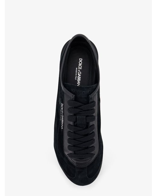 Dolce & Gabbana Black Gimondi Plus Suede Leather Sneakers for men