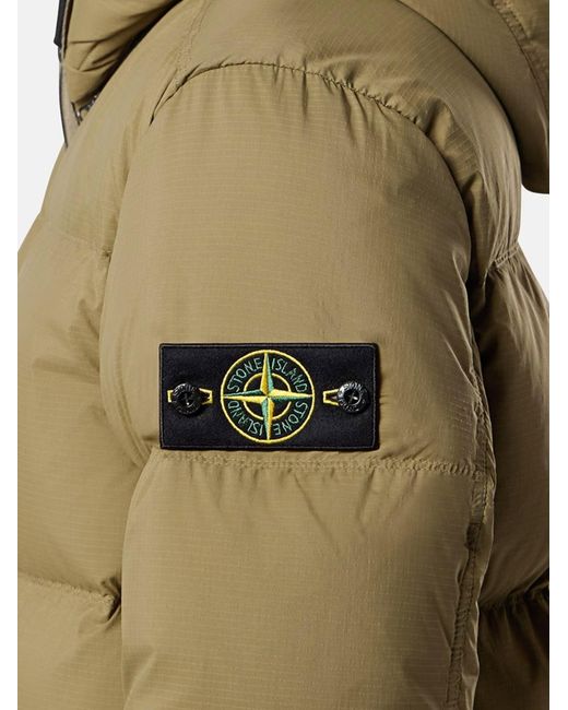 Stone Island Green Matt Ripstop Corduraâ Advanced Fabrics Down Jacket for men