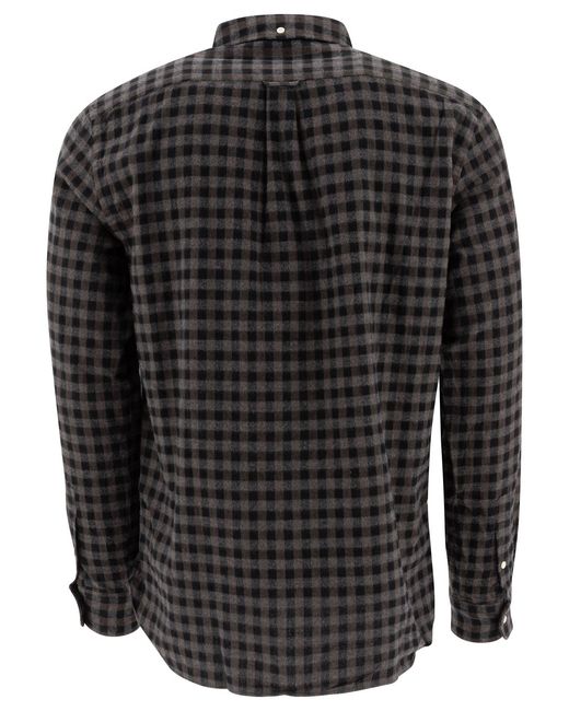Beams Plus Black Bd Gingham Check Shaggy Shirts for men