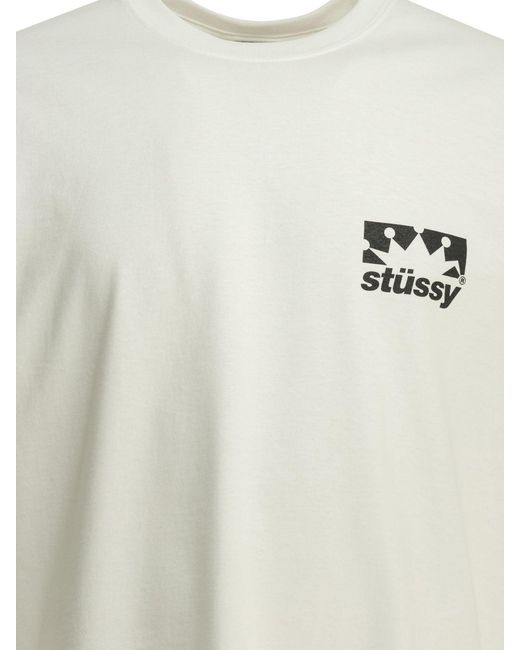 Stussy White Cotton T-Shirt for men