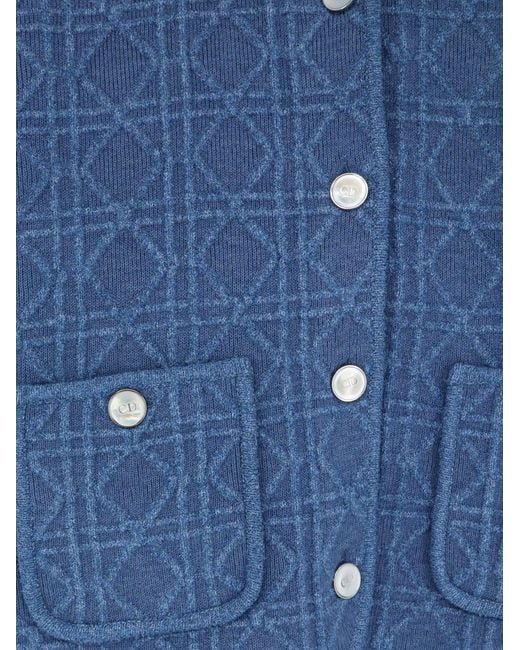 Dior Blue Dior Macrocannage Regular Fit Blazer