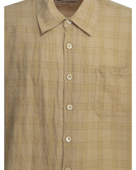 Our Legacy Natural Above Casual Linen Shirt