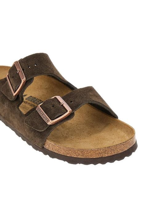Birkenstock Brown 'Arizona' Suede Leather Sandals for men