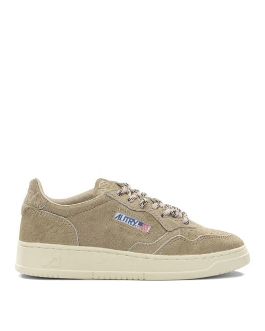 Autry Brown Pony Skin Effect "Medalist Low" Sneaker