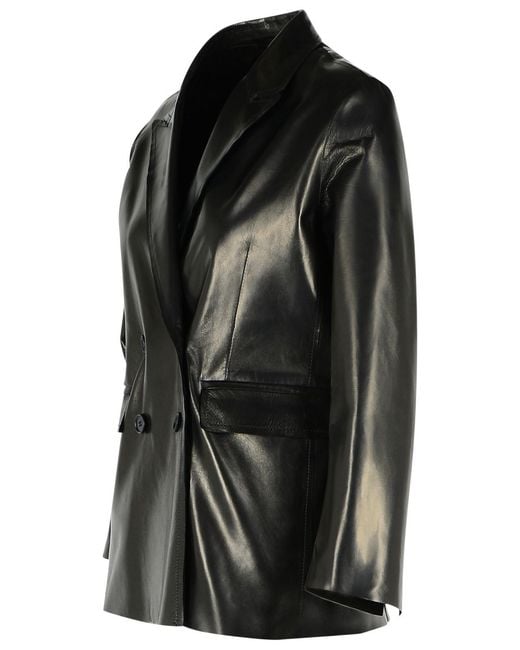 Salvatore Santoro Black Leather Blazer