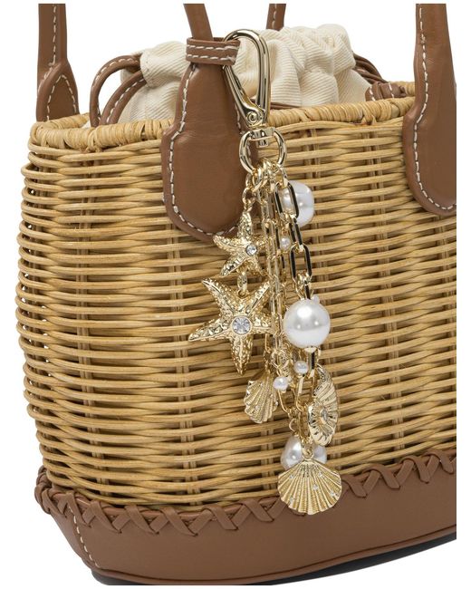 Self-Portrait Metallic 'Rattan Charm Shoulder Bag' Shoulder Bag