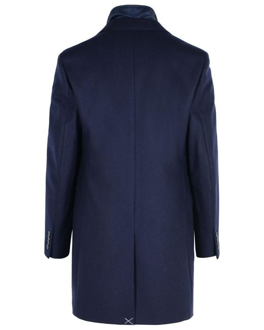 Fay Blue Wool Blend Coat for men