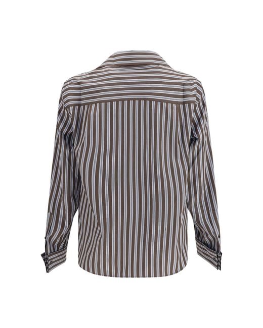 Dries Van Noten Gray Striped Shirt for men