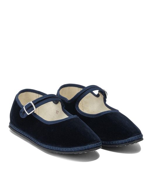 Vibi Venezia Blue Velvet Ballerinas