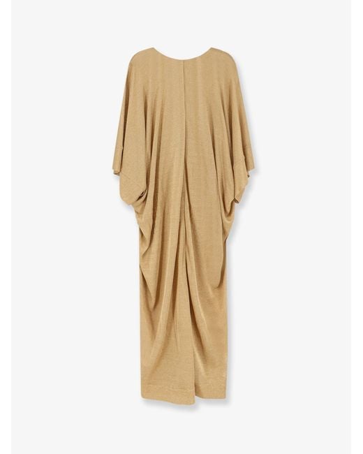 Alberta Ferretti Natural Viscose Blend Long Dress