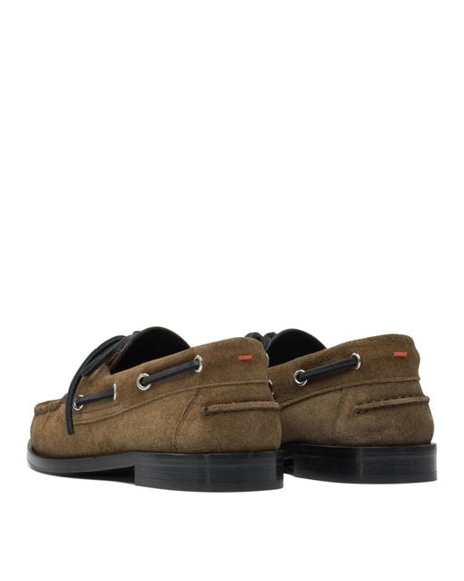 Aeyde Brown "Harris" Lace-Up Loafers