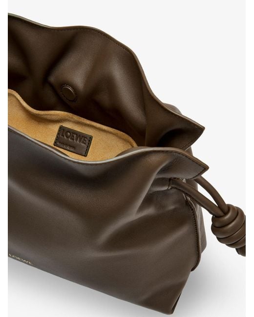 Loewe Brown Clutch Bag Flamenco Leather