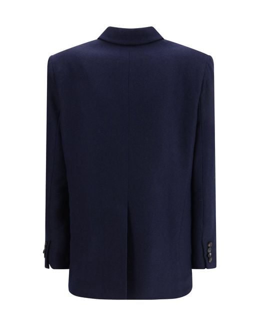 Aftercoat Blue Double-Breasted Blazer Cashmere