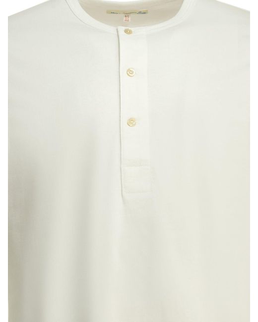 Merz B. Schwanen White "103 Maco-Imit" Henley T-Shirt for men