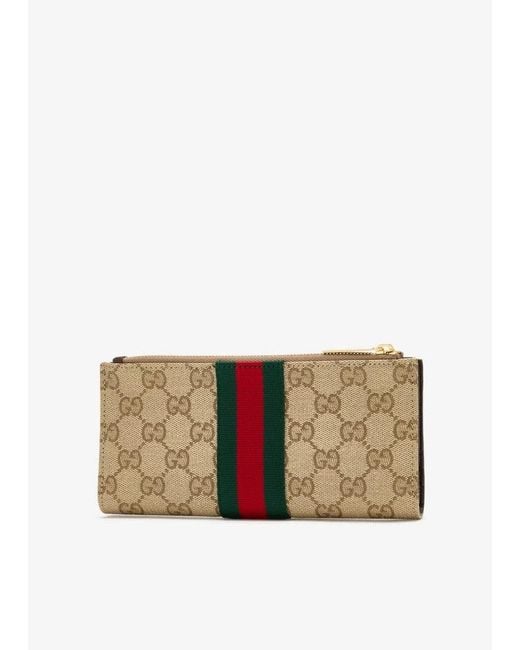 Gucci Natural Gg Wallet With Web Detail