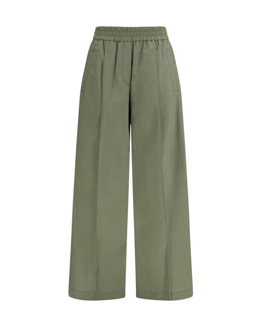 Brunello Cucinelli Green Mixed Cotton Pants