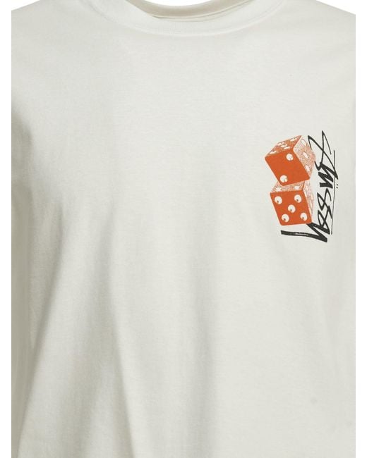 Stussy White Cotton T-Shirt for men