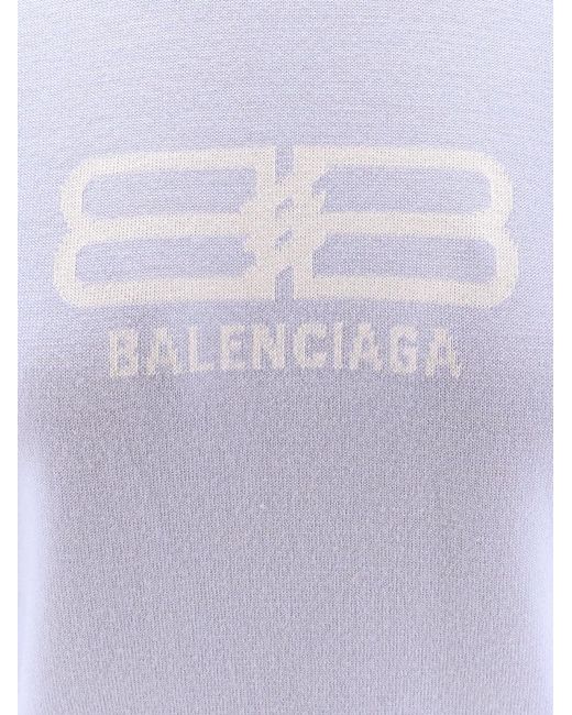 Balenciaga Purple Wool And Cotton Blend Sweater