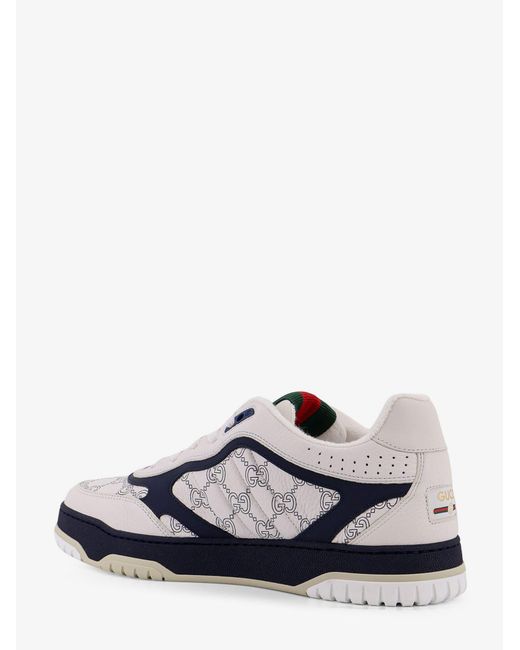 Gucci White Re-Web Leather Sneakers for men