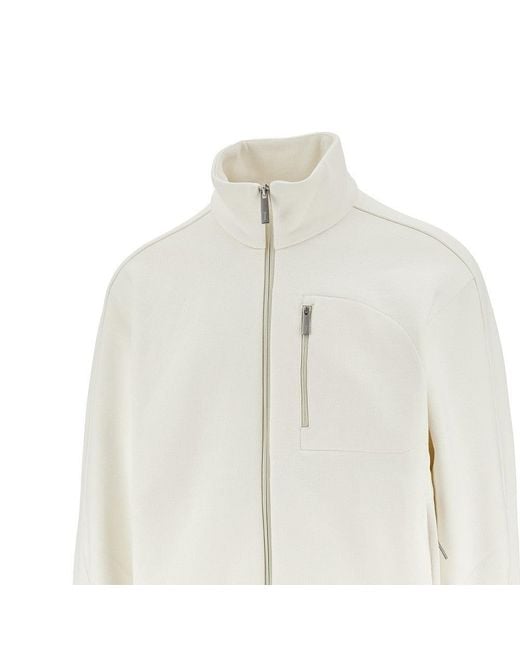 Herno White Laminar Full-Zip Cotton Sweatshirt for men