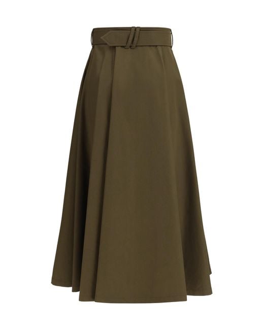 Burberry Green Trench Midi Skirt