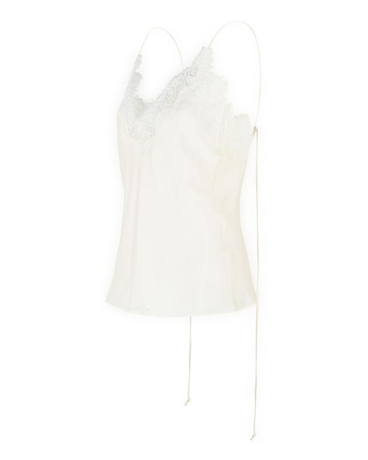 Rohe White Silk Tank Top Cream