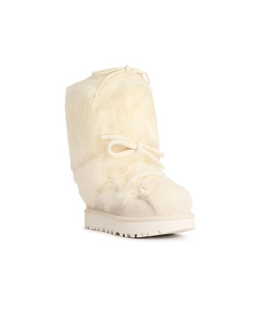 Ugg White Classic Tall Chalet Leather Blend Boots