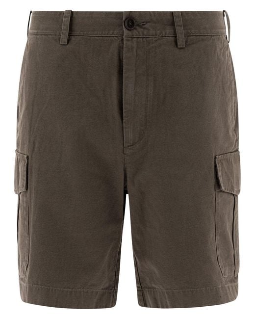 Vince Gray Cotton And Linen Cargo Shorts for men