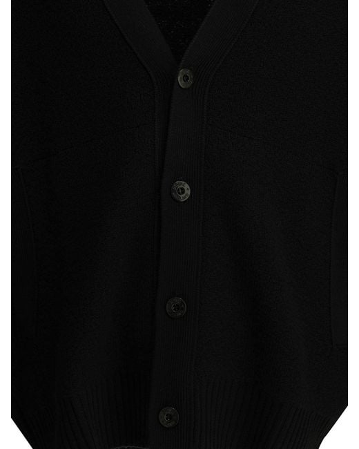 Stone Island Black Pure Rws Wool Cardigan for men