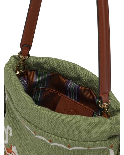 Etro Green Kalispera Small Hand Bag