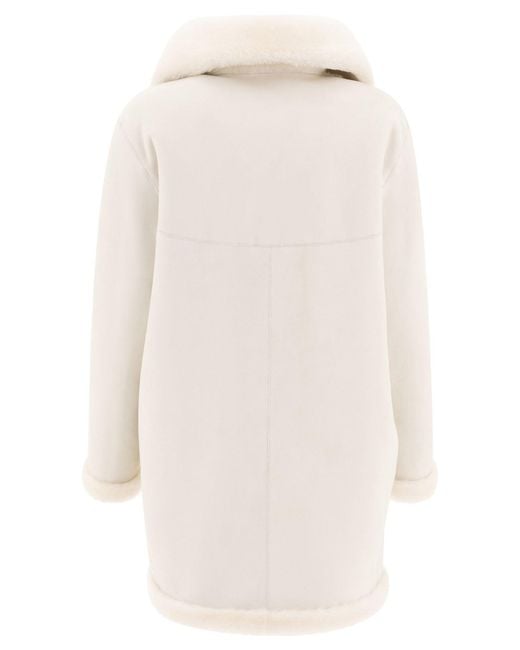 B&W Natural Reversibile Shearling Coat