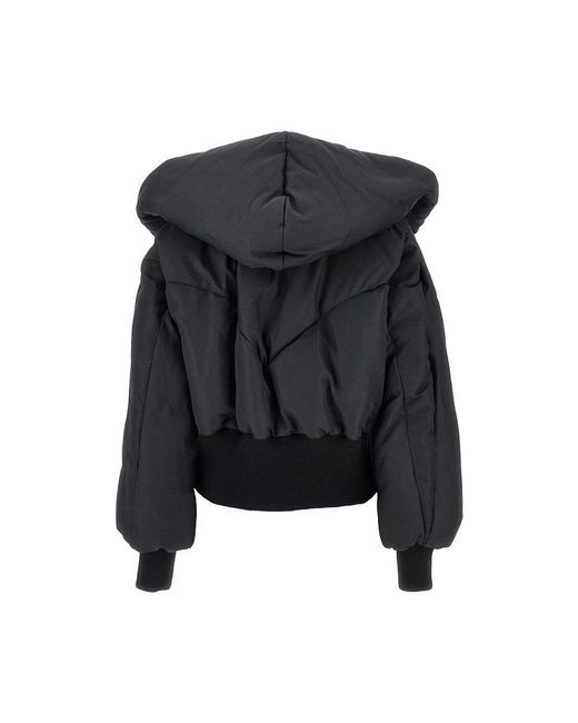 The Attico Black Cotton-Blend Padded Bomber Jacket