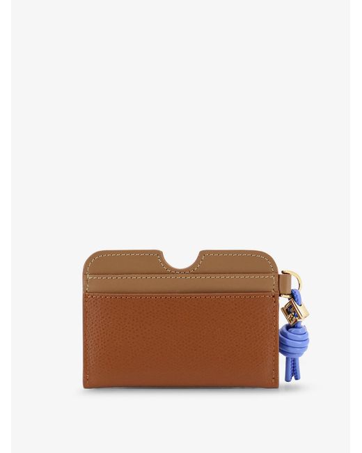 Fendi Brown Ff Diamonds Leather Card Holder