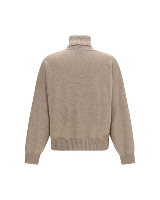 Brunello Cucinelli Natural Cashmere Turtleneck Sweater