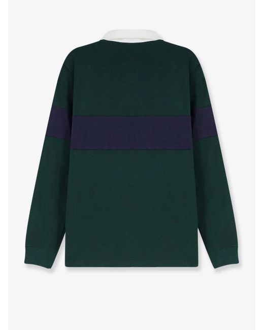 Dior Green Dior Cotton Polo Rugby With Dior Embroidery for men