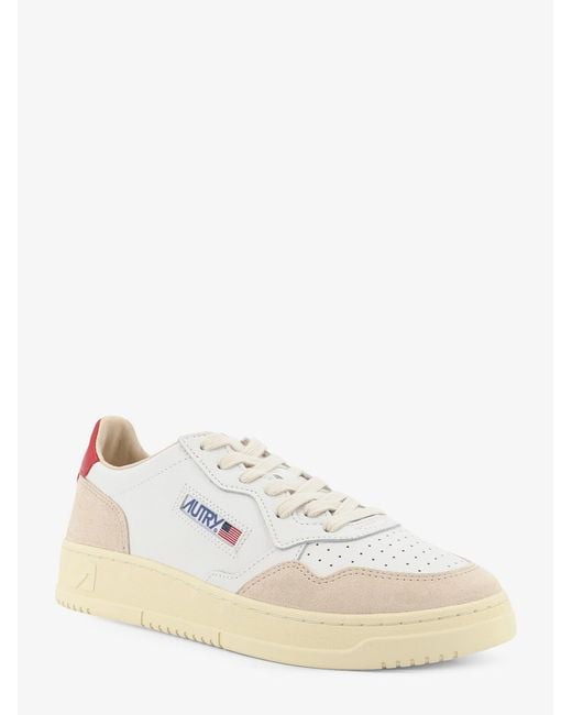 Autry White Medalist Low Leather Sneakers for men