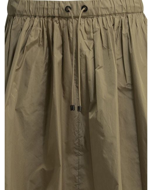 Max Mara Green A-Line Polyester Silk Skirt