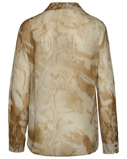 Blumarine Natural Two-Tone Viscose Shirt