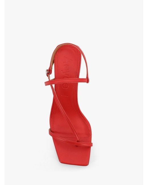 Aeyde Red Elise Leather Thong Sandals