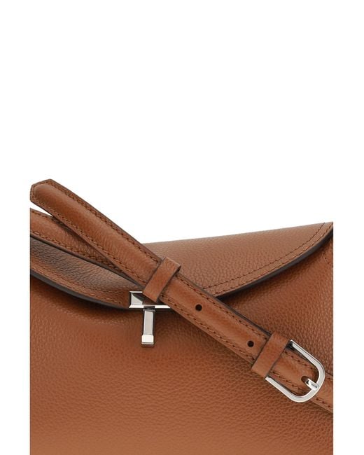 Totême Brown T-Lock Clutch Bag