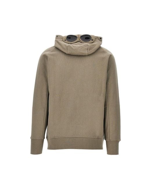 C P Company Green Cotton Full-Zip Hoodie for men